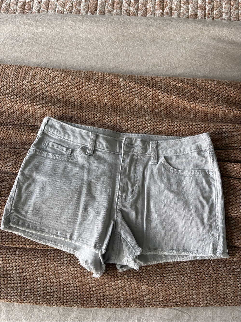 LC Lauren Conrad Light Gray Denim Cutoff Shorts
